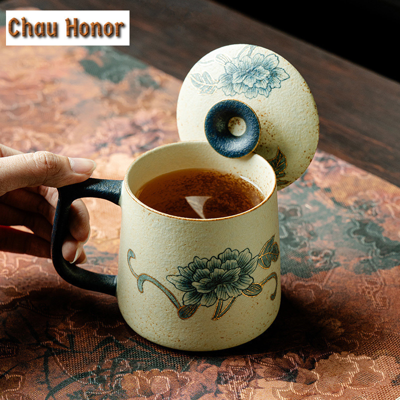 Draw Coffee And Tea - 330ml Blauw En Wit Vuursteen Rode