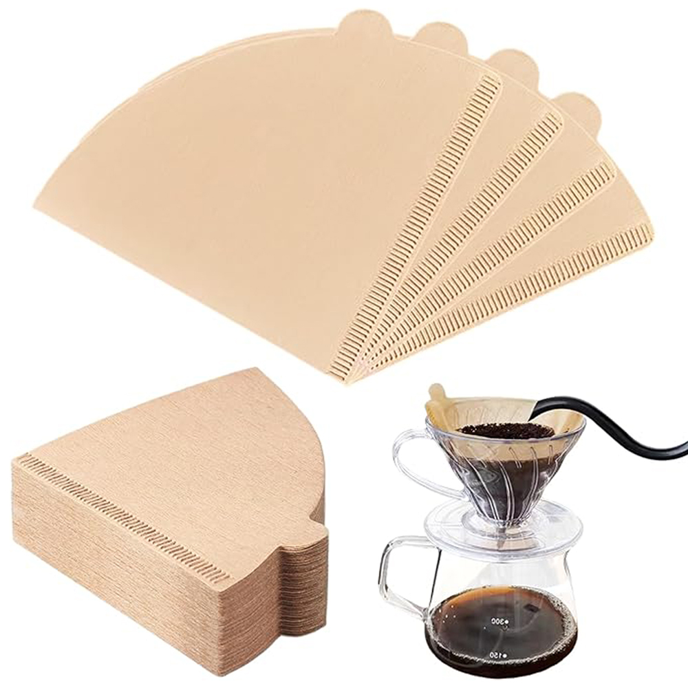 Dispenser Coffee And Tea - 100 Stuks Koffiefilter Papier V-Vormig Houtpulp