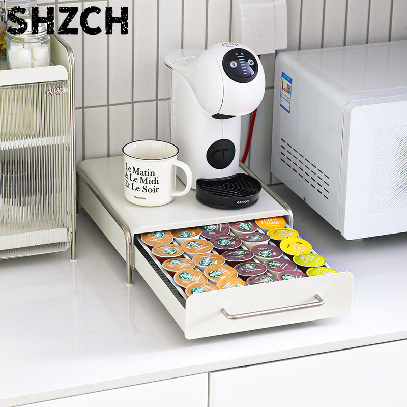 Coffee Tea Organizer - Koffiecapsulehouder, INS-stijl lade-organizer voor aanrecht, opbergdoos