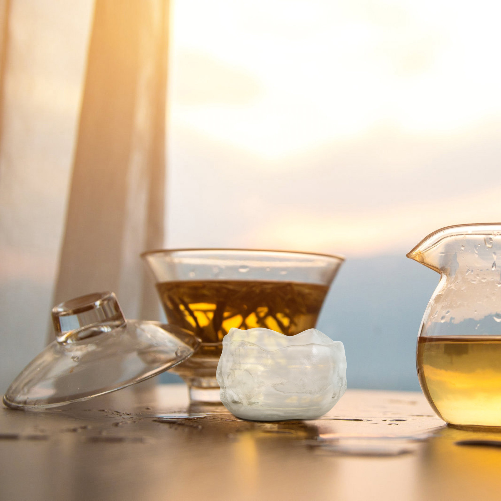 Juice Tea Coffee - Transparante glazen beker in Japanse stijl,