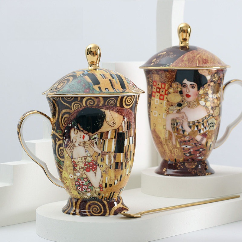 Coffee Tea Spoon - Europese keramische mok met deksel en