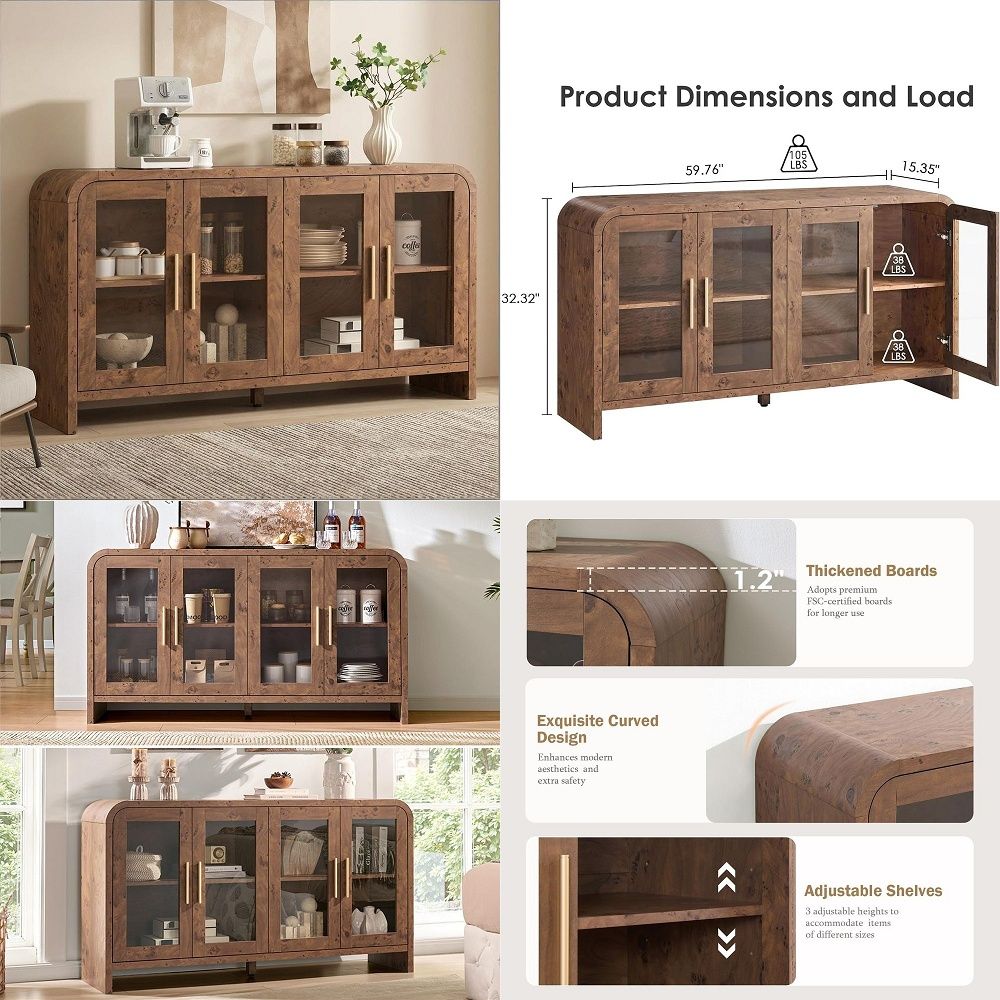 Coffee & Tea Garden Lincoln Menu - Dressoir buffetkast met opbergruimte, dressoirkast met