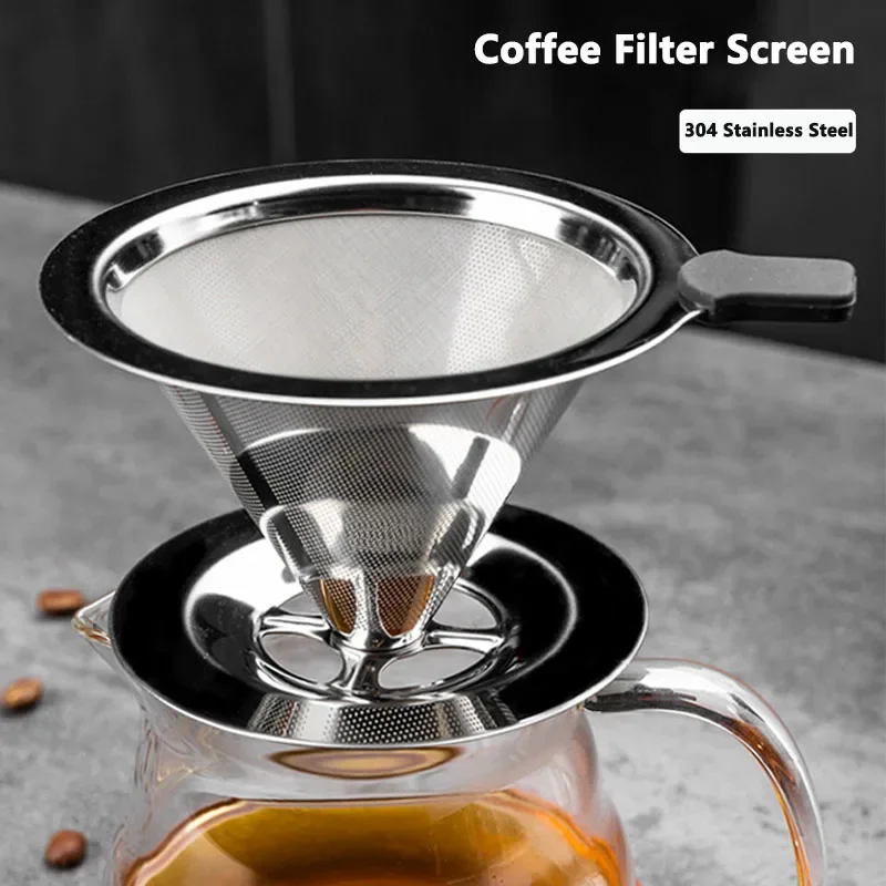 Dispenser Coffee And Tea - Herbruikbare koffiefilterhouder Veelzijdige dubbellaagse roestvrijstalen koffie-theezeef
