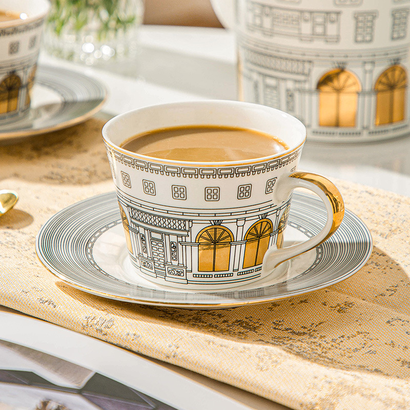 Coffee Tea Sugar Set - Architecturale kop en schotel koffiemok Europese
