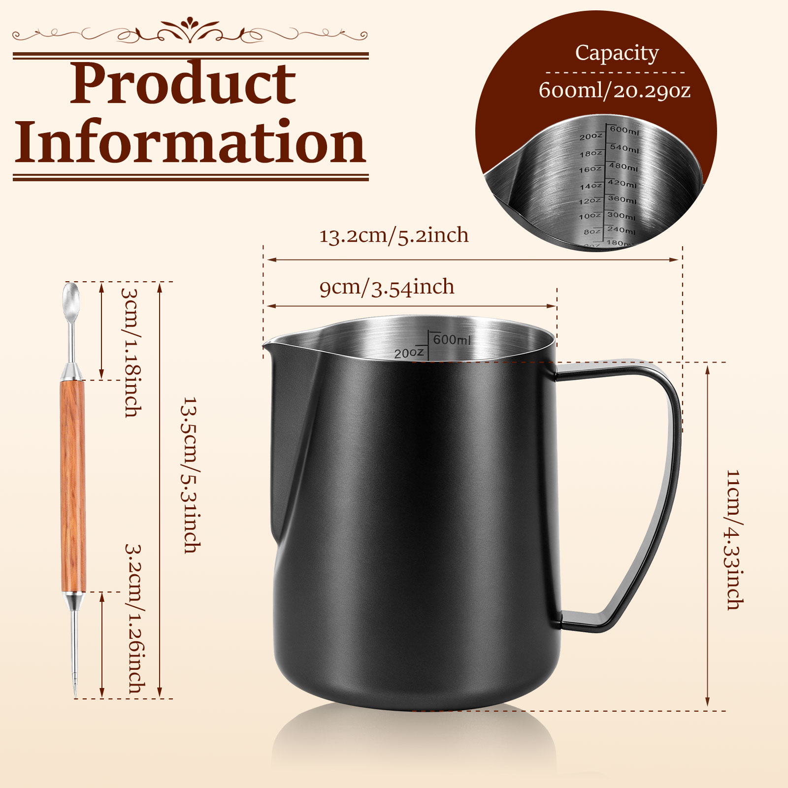 600ml Rvs Melk Opschuimen Kan  - Barista Milk Jug recensie en prijs