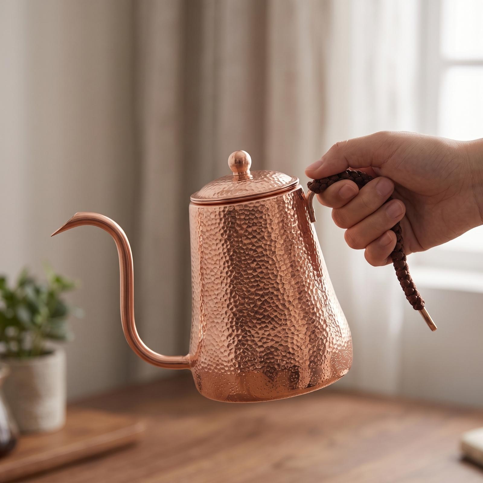 Koperen zwanenhalsketel, geham - Coffee Tea Pots recensie en prijs
