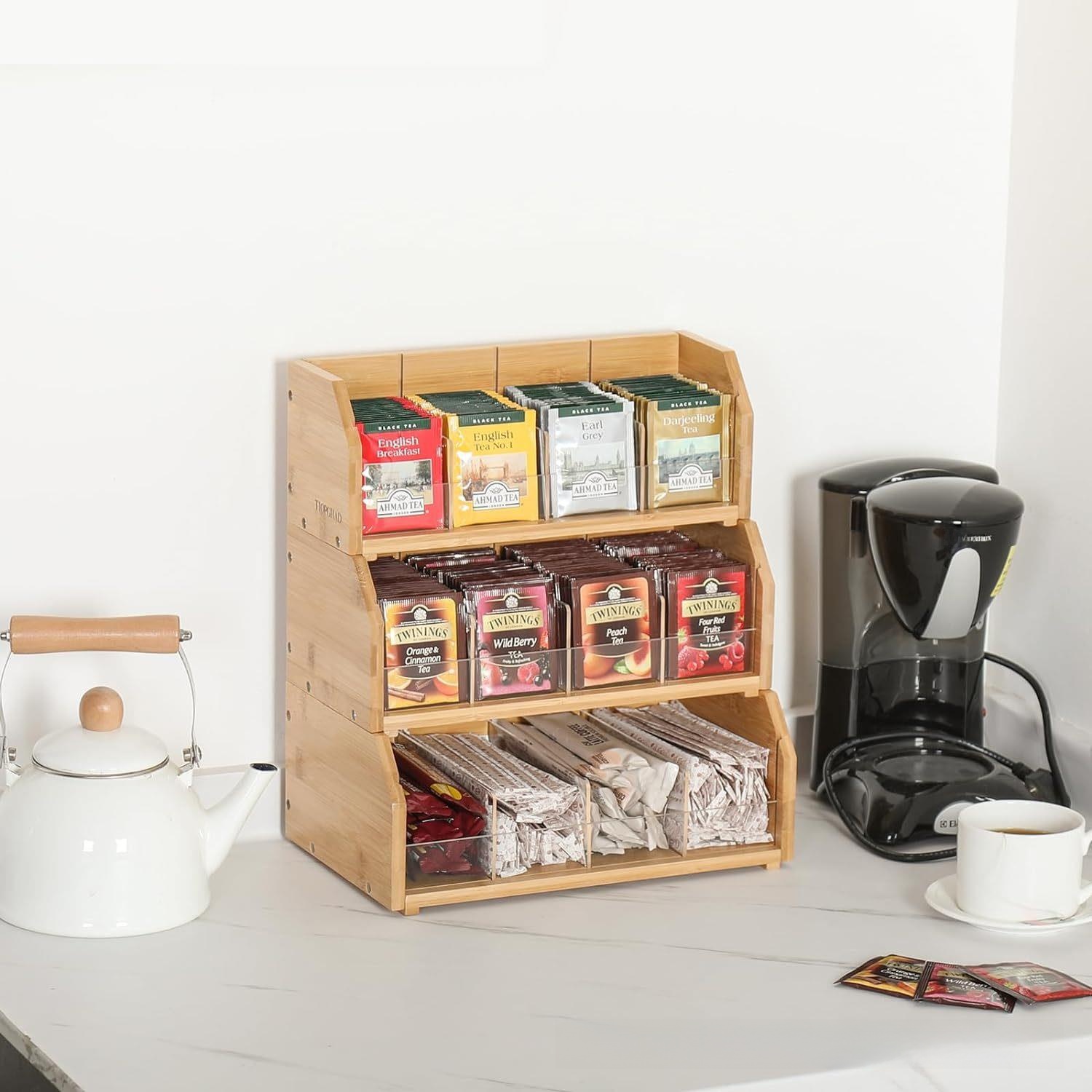 Bamboe theezakjes opbergdoos D - Coffee Tea Organizer recensie en prijs