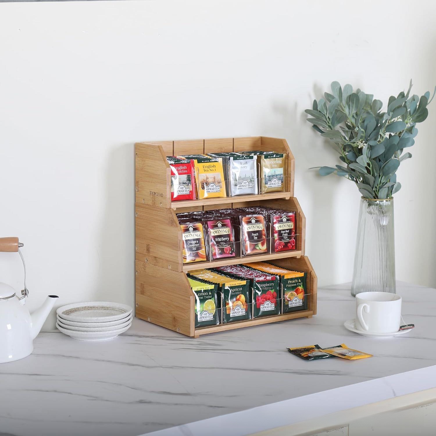 Bamboe theezakjes opbergdoos D - Coffee Tea Organizer recensie en prijs