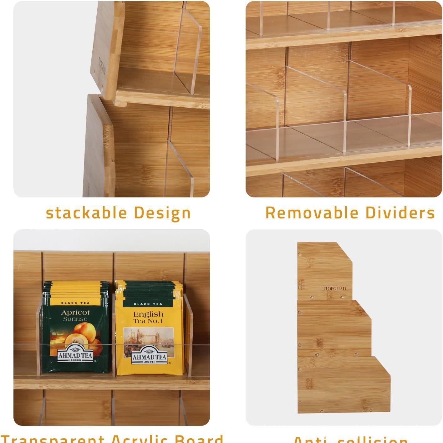 Bamboe theezakjes opbergdoos D - Coffee Tea Organizer recensie en prijs