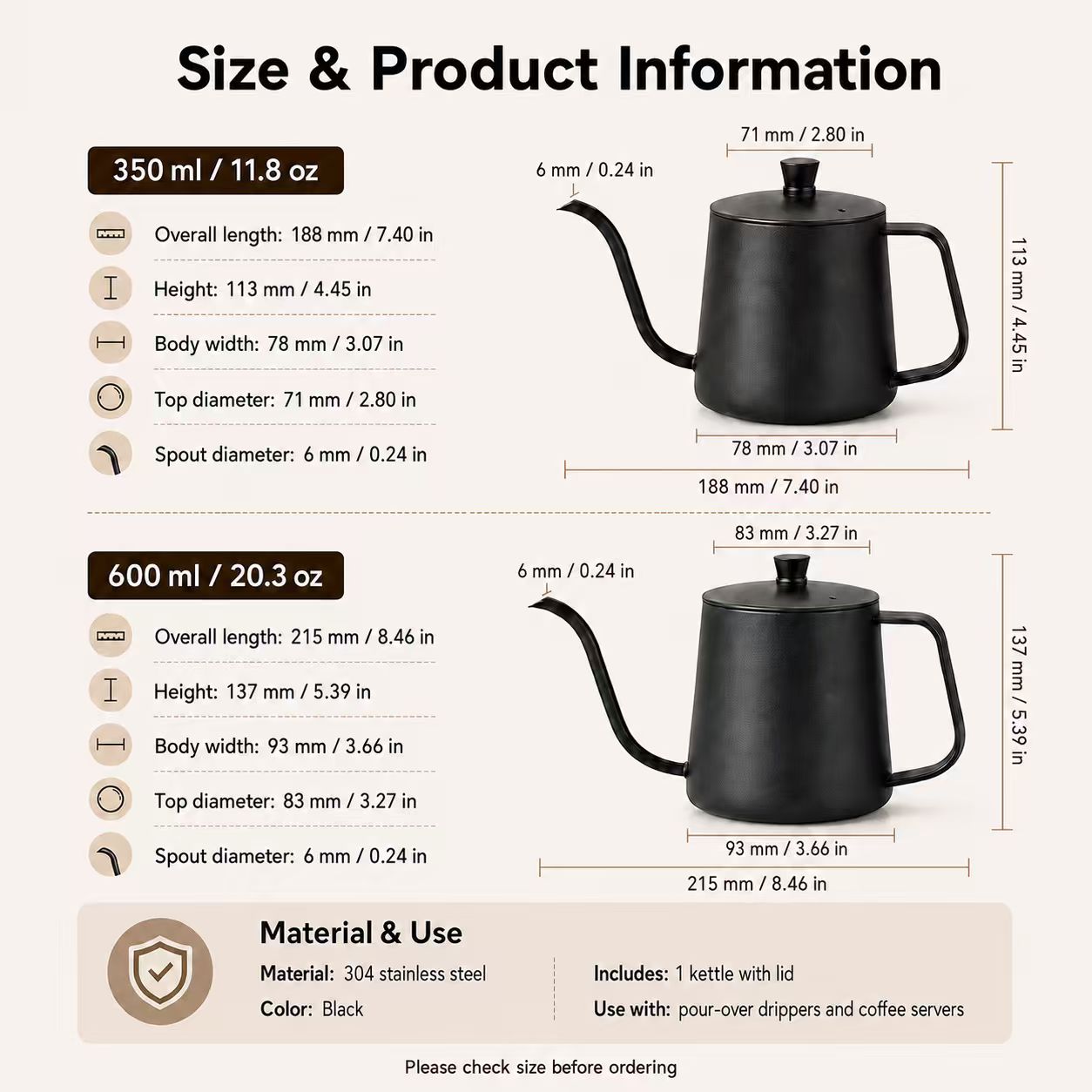 304 roestvrijstalen koffiekan, - Coffee Tea Pots recensie en prijs