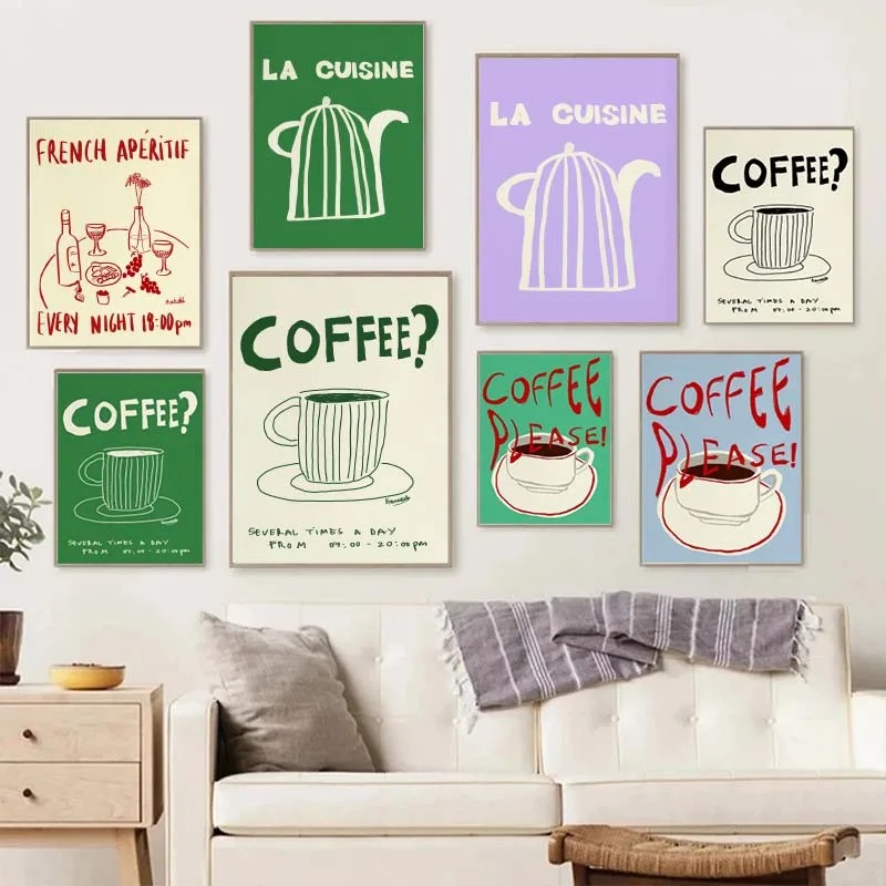1PC frameloze decoratieve kuns - Draw Coffee And Tea recensie en prijs