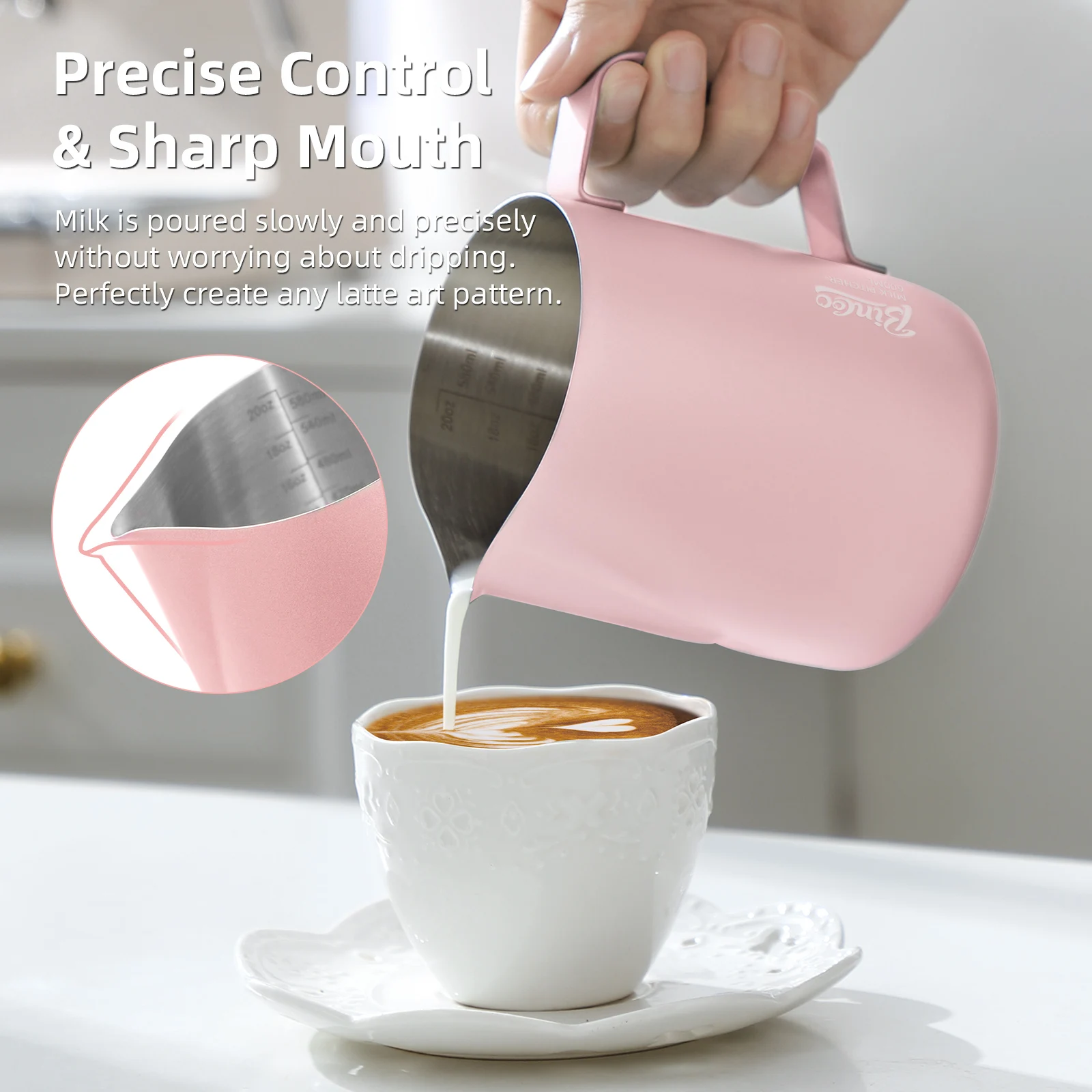 BINCOO 350/600 ML Koffie Melk  - Barista Milk Jug recensie en prijs