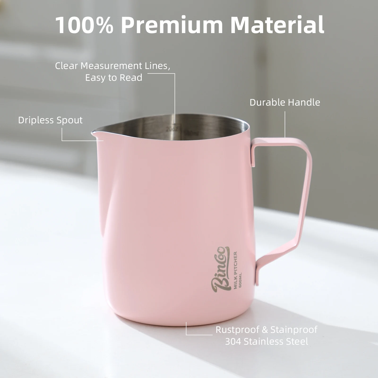 BINCOO 350/600 ML Koffie Melk  - Barista Milk Jug recensie en prijs